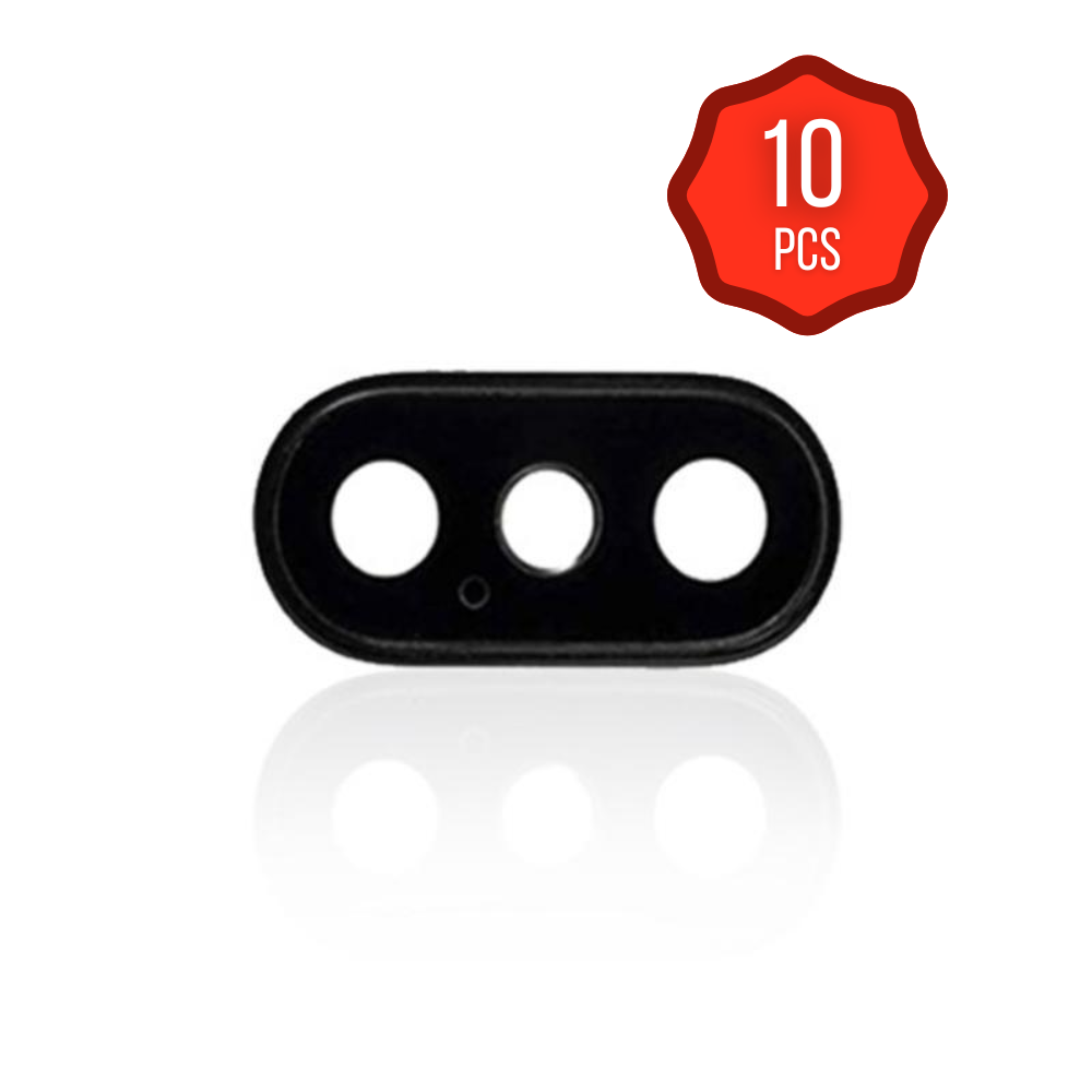 Back Camera Lens (Glass Only) With Adhesive For iPhone XS Max / XS  Black (10 Pack) (Premium)