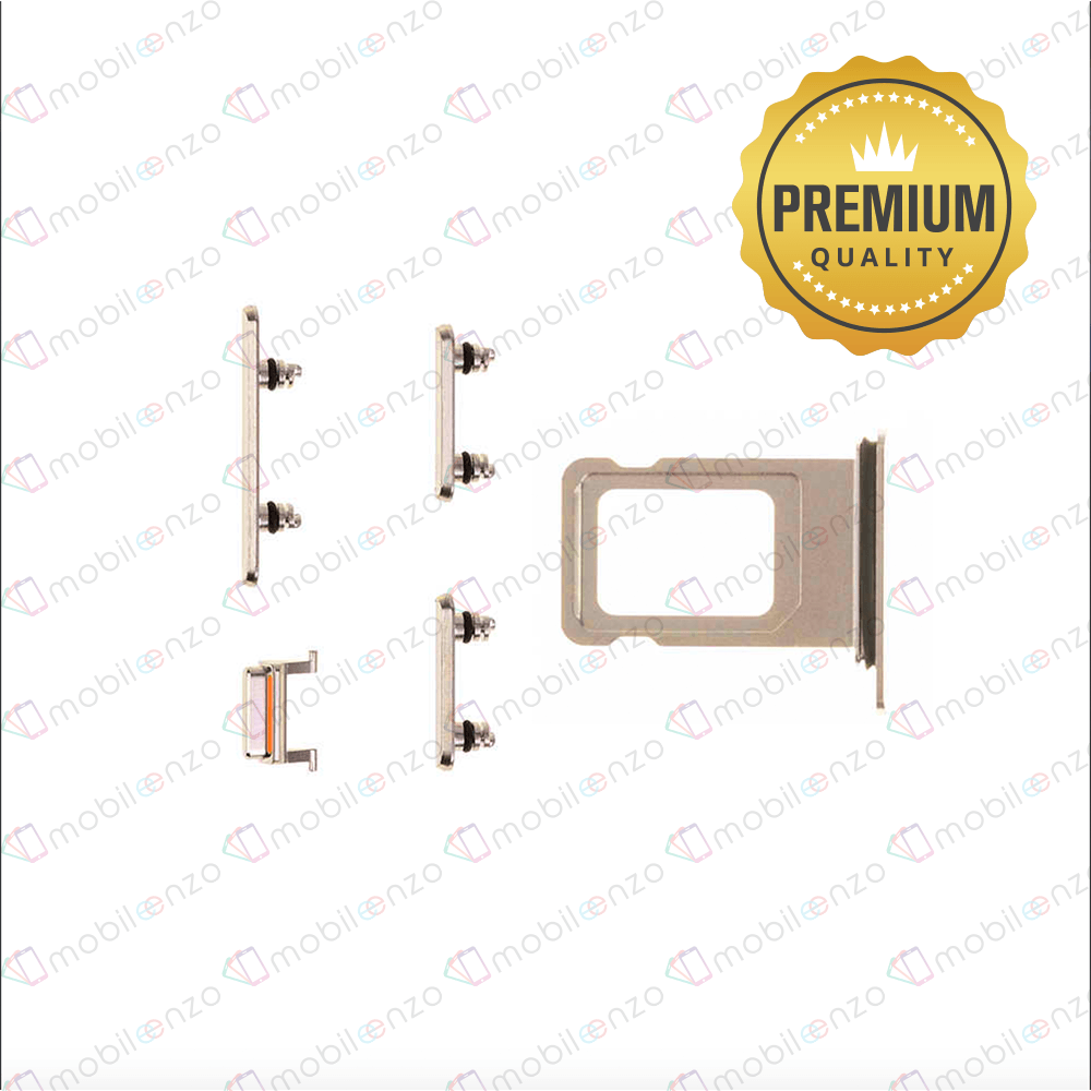 Sim Card Tray and Hard Buttons Set for iPhone Xs Max (Premium Quality) - Gold