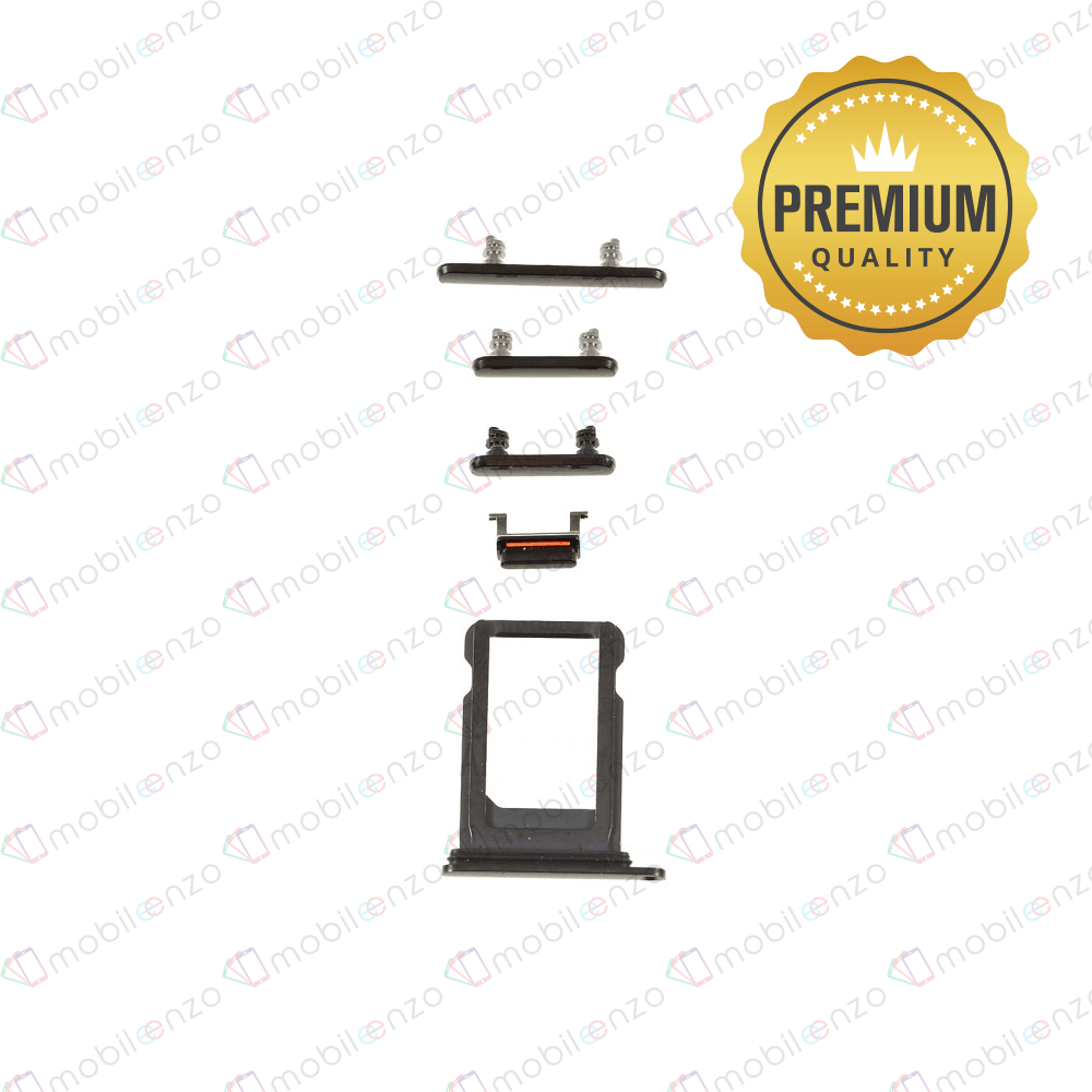 Sim Card Tray and Hard Buttons Set For iPhone XS (Space Gray) (Premium) 