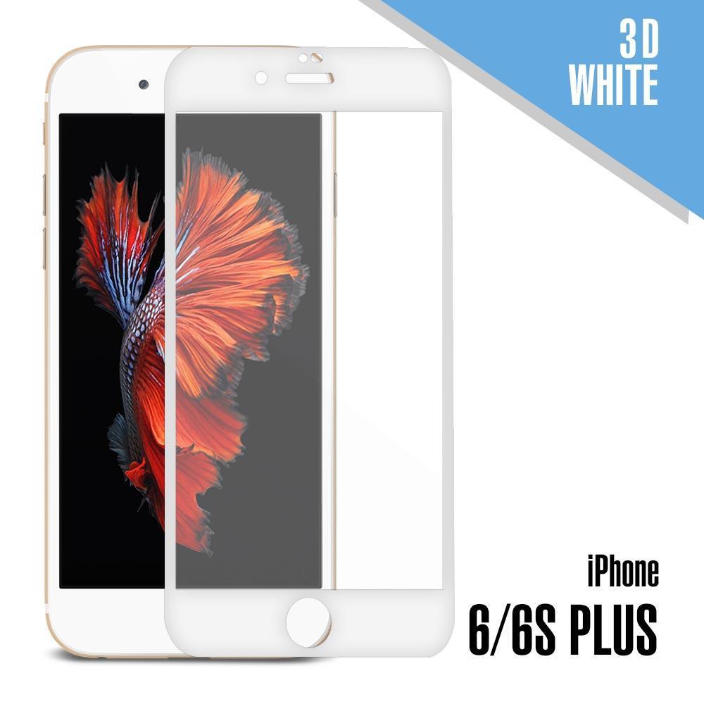 6D Tempered Glass for iPhone 6 Plus - White