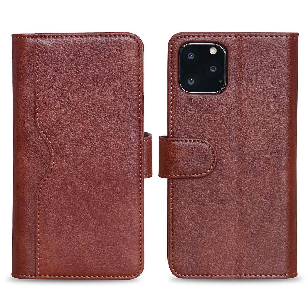 V-Wallet Leather Case for iPhone XR - Brown