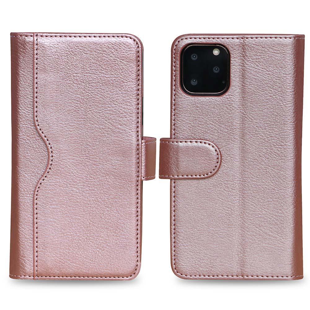 V-Wallet Leather Case for iPhone XR - Rose Gold