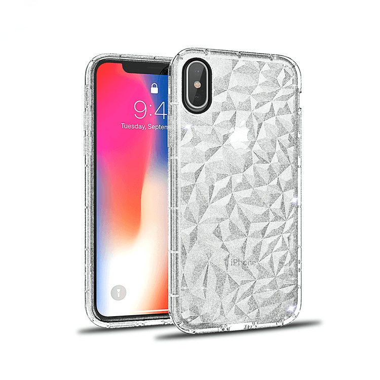 3D Crystal Case  for iPhone Xs Max - Glitter Clear