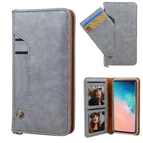 Ludic Leather Wallet Case  for Galaxy Note 10 - Gray