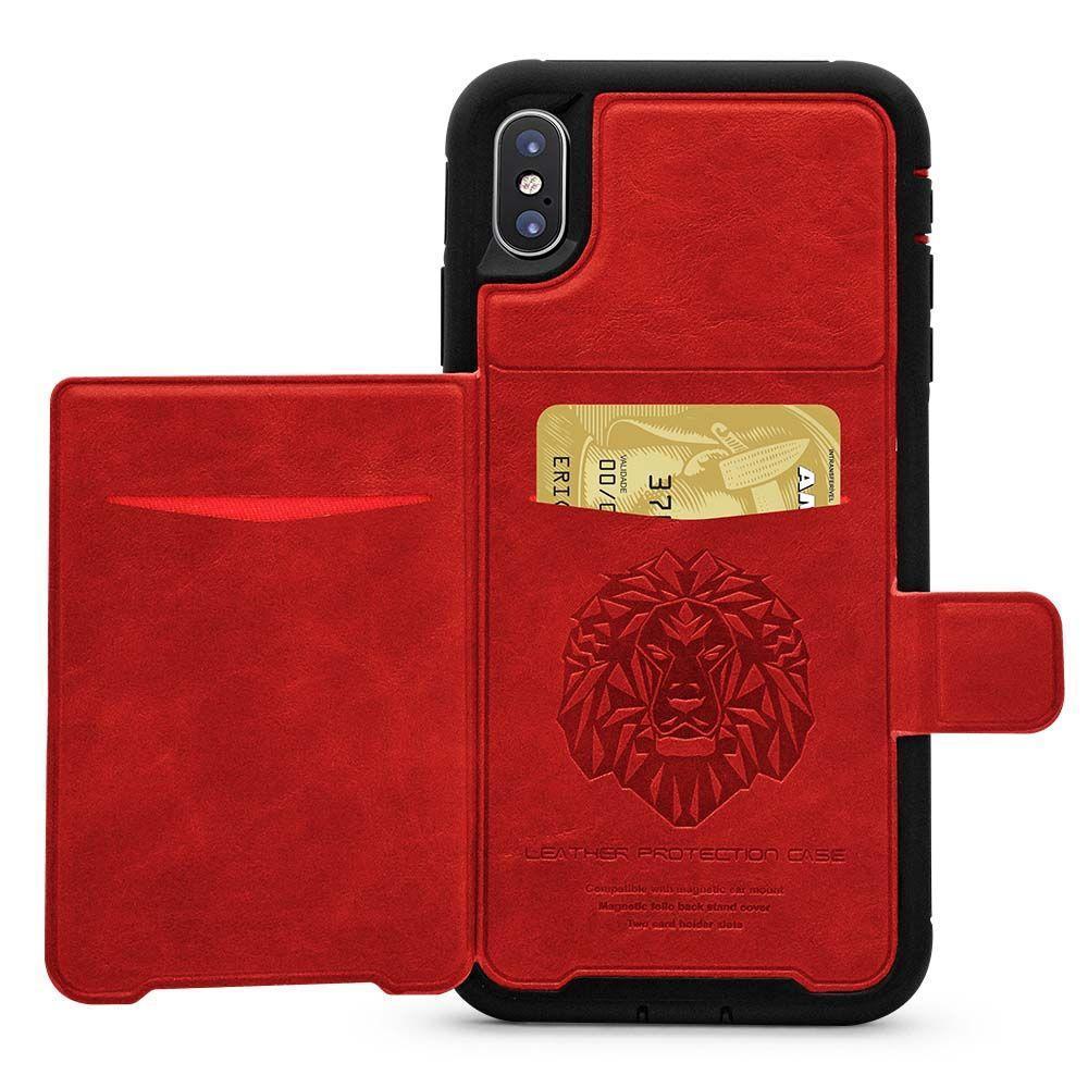 Dual Leather Card Case  for Galaxy Note 9 - Red