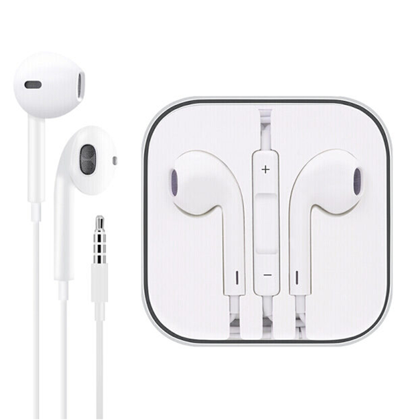 Earbuds With USB-L 3.5mm Headphone Plug (White)