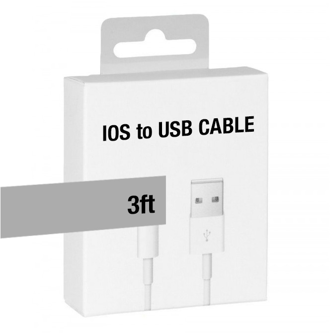 USB-L to USB-A Cable (3 ft) (White)