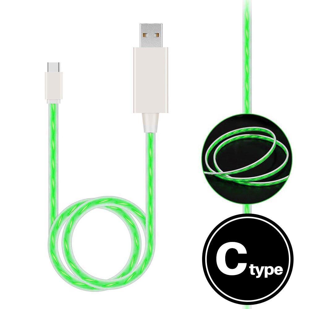 Light Up Cable for USB-C (Green)