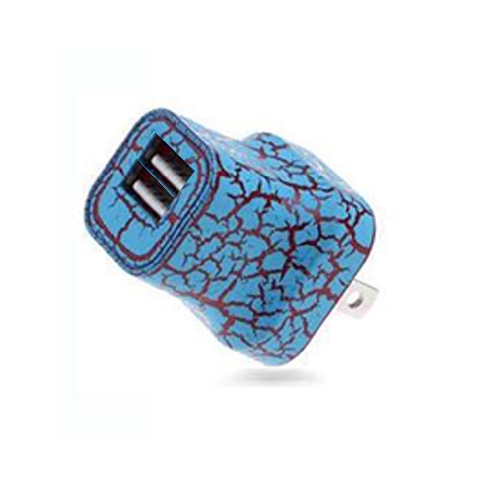 Light Up Wall Charger 2 port Blue
