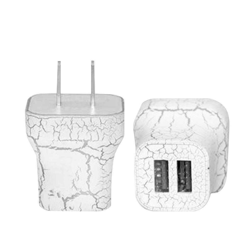 Light Up Wall Charger 2 port White