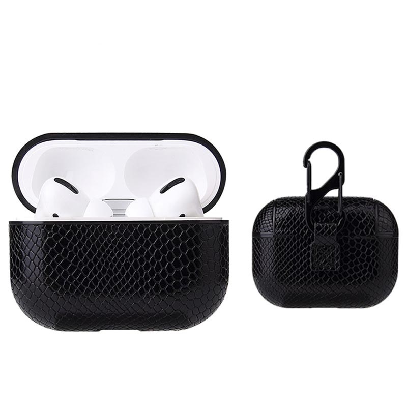 Snake Leather Case for AirPods Pro (1st Gen) - Black