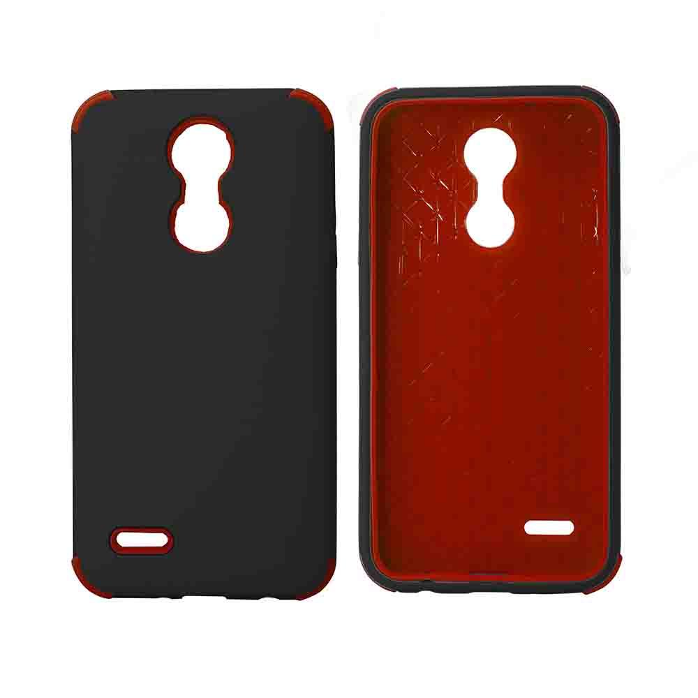 Bumper Hybrid Combo Layer Protective Case  for LG Aristo 2 (K8-2018) - Black & Red