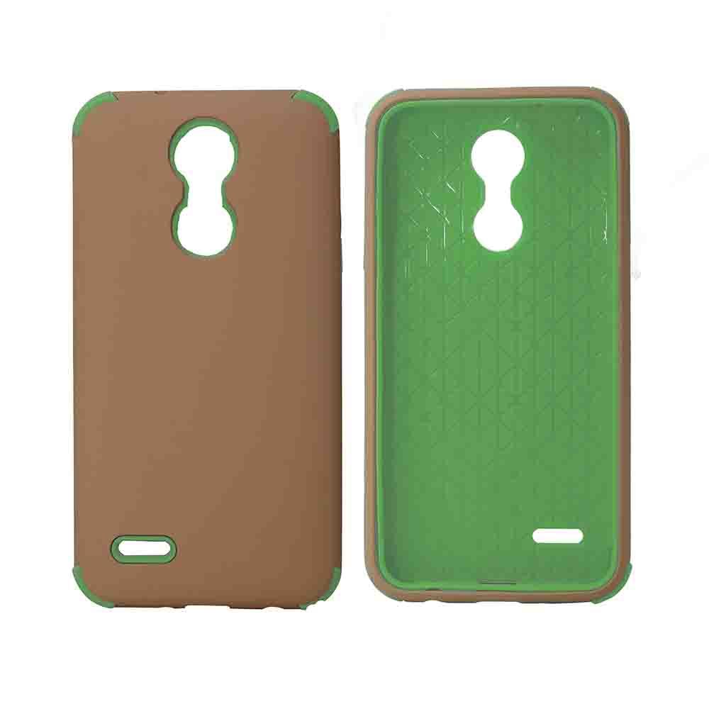 Bumper Hybrid Combo Layer Protective Case  for LG Aristo 2 (K8-2018) - Rose Gold & Green