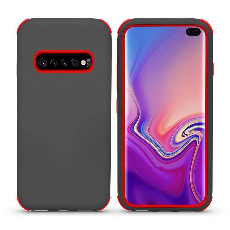 Bumper Hybrid Combo Layer Protective Case  for Galaxy S10 E - Gray & Red