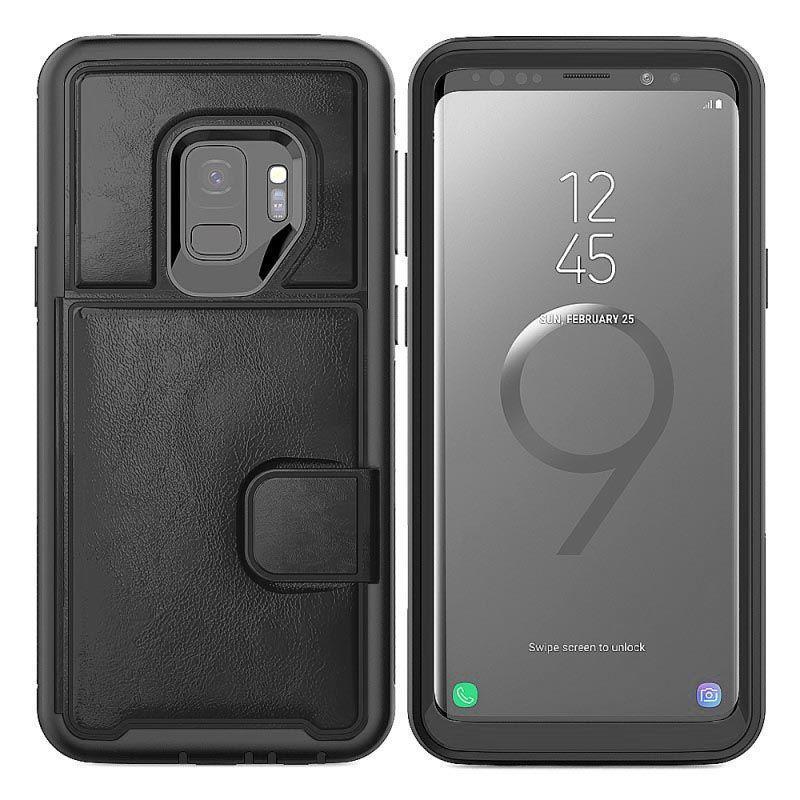 Dual Leather Card Case  for Galaxy S10 E - Black