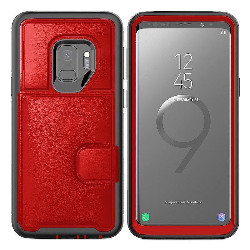 Dual Leather Card Case  for Galaxy S10 E - Red
