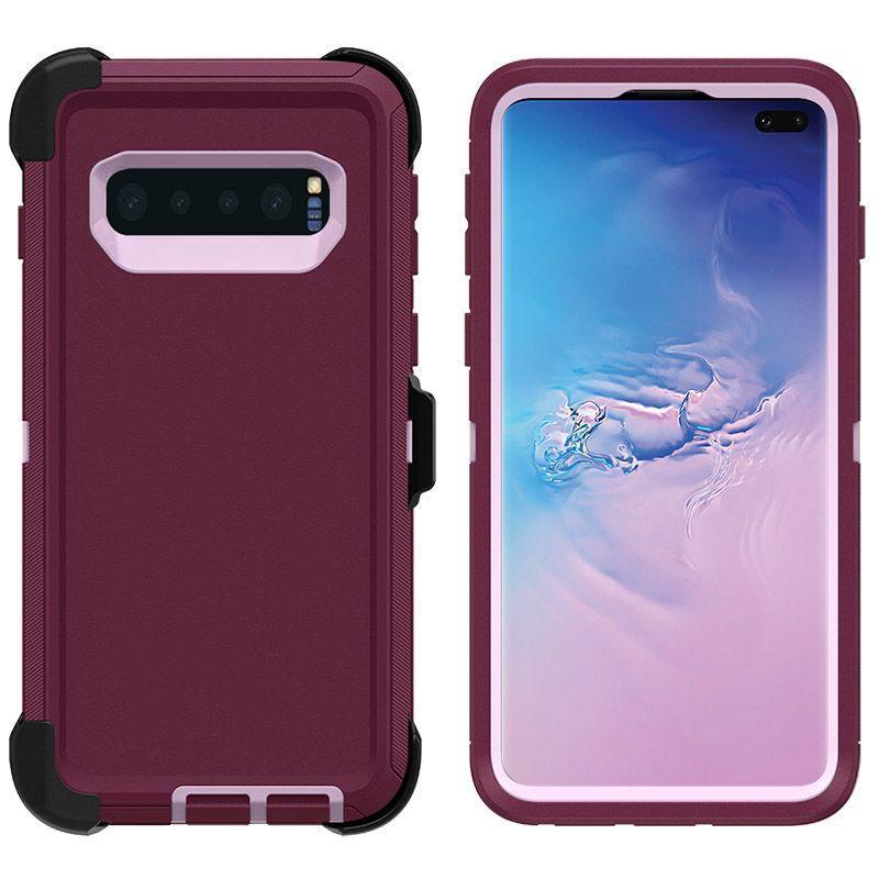 DualPro Protector Case  for Galaxy S10 E - Burgundy & Light Pink
