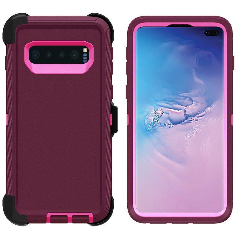 DualPro Protector Case  for Galaxy S10 E - Burgundy & Pink