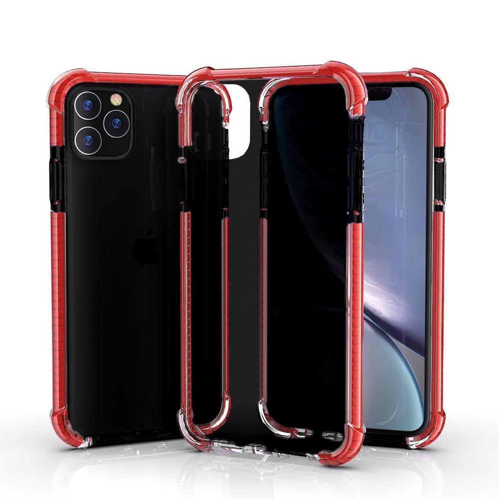 Hard Elastic Clear Case  for iPhone 11 - Black & Red Edge