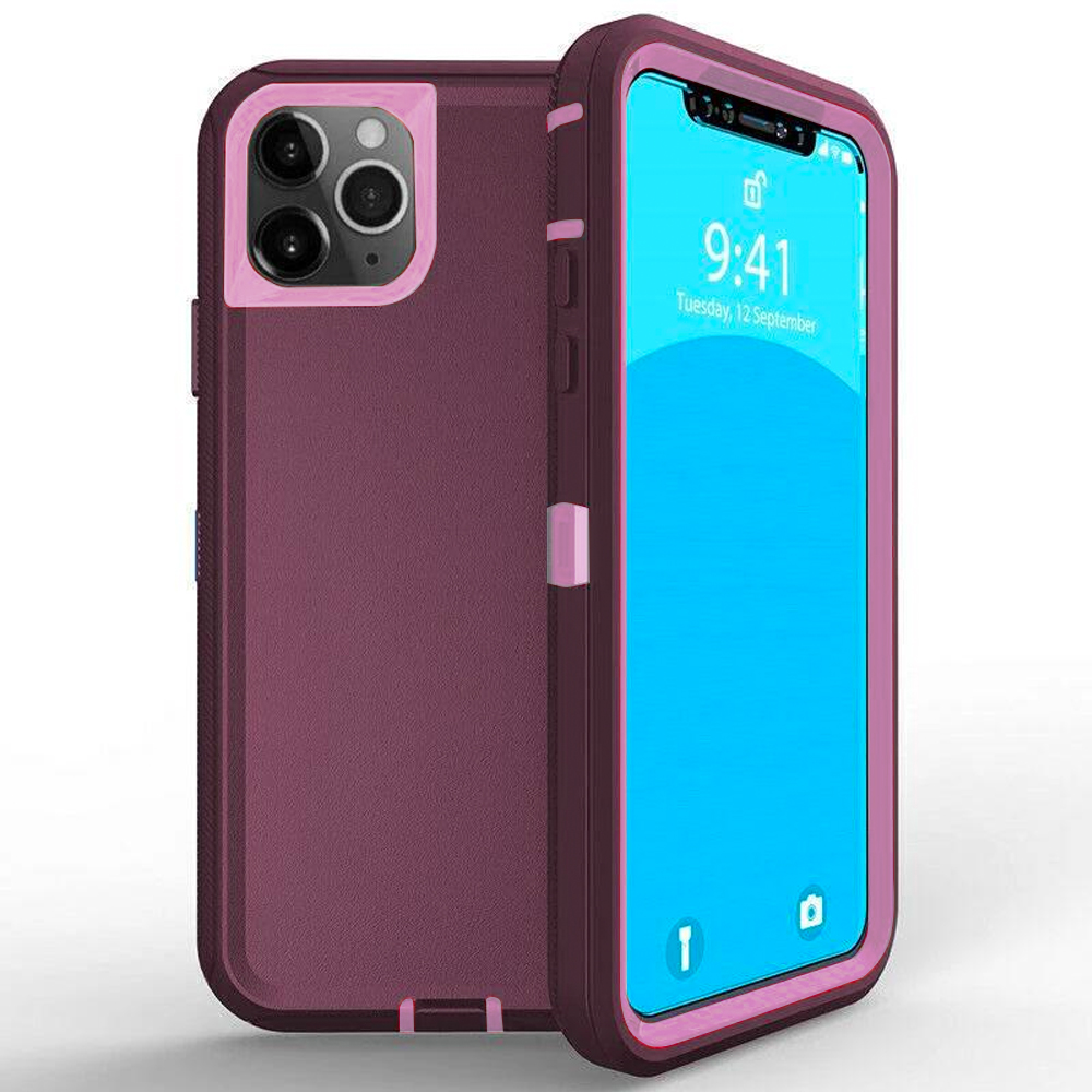 DualPro Protector Case  for iPhone 11 - Burgundy & Light Pink
