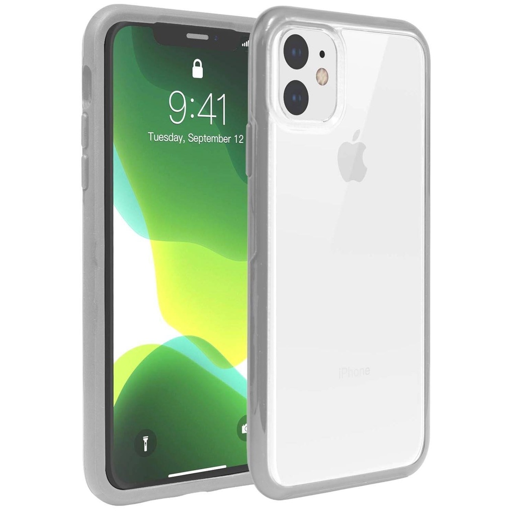 Hard Shell Transparent Back Case  for iPhone 11 Pro - Gray Edge