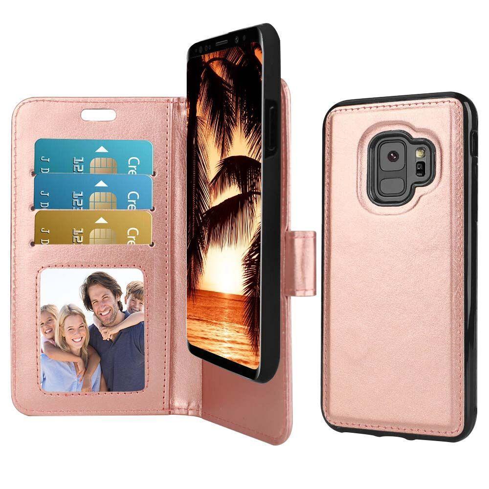 Classic Magnet Wallet Case  for Galaxy S7 Edge - Rose Gold