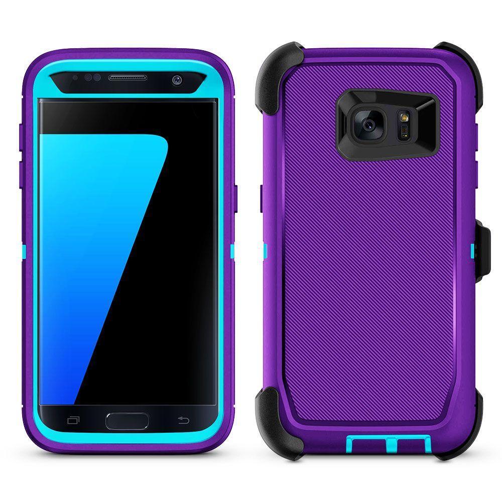 DualPro Protector Case  for Galaxy S7 Edge - Purple & Light Blue
