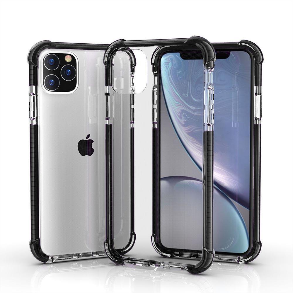 Hard Elastic Clear Case  for iPhone 11 Pro Max - Black Edge