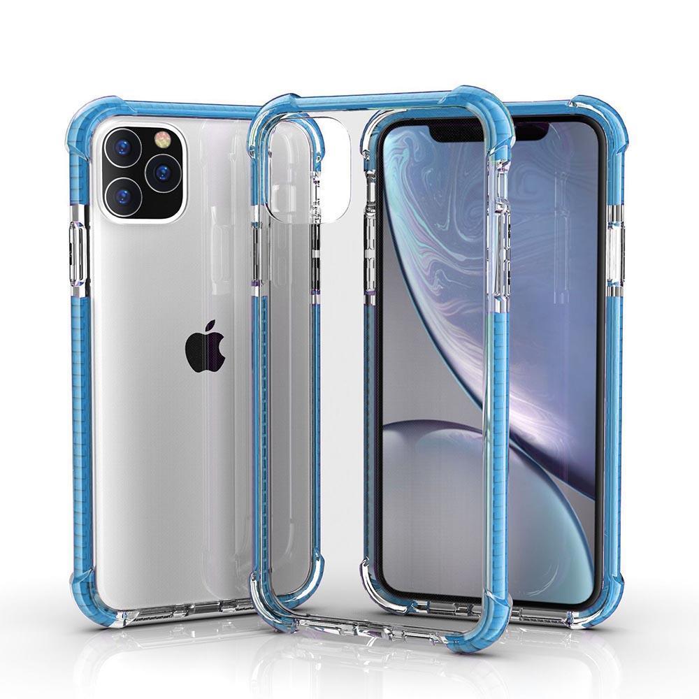 Hard Elastic Clear Case  for iPhone 11 Pro Max - Blue Edge