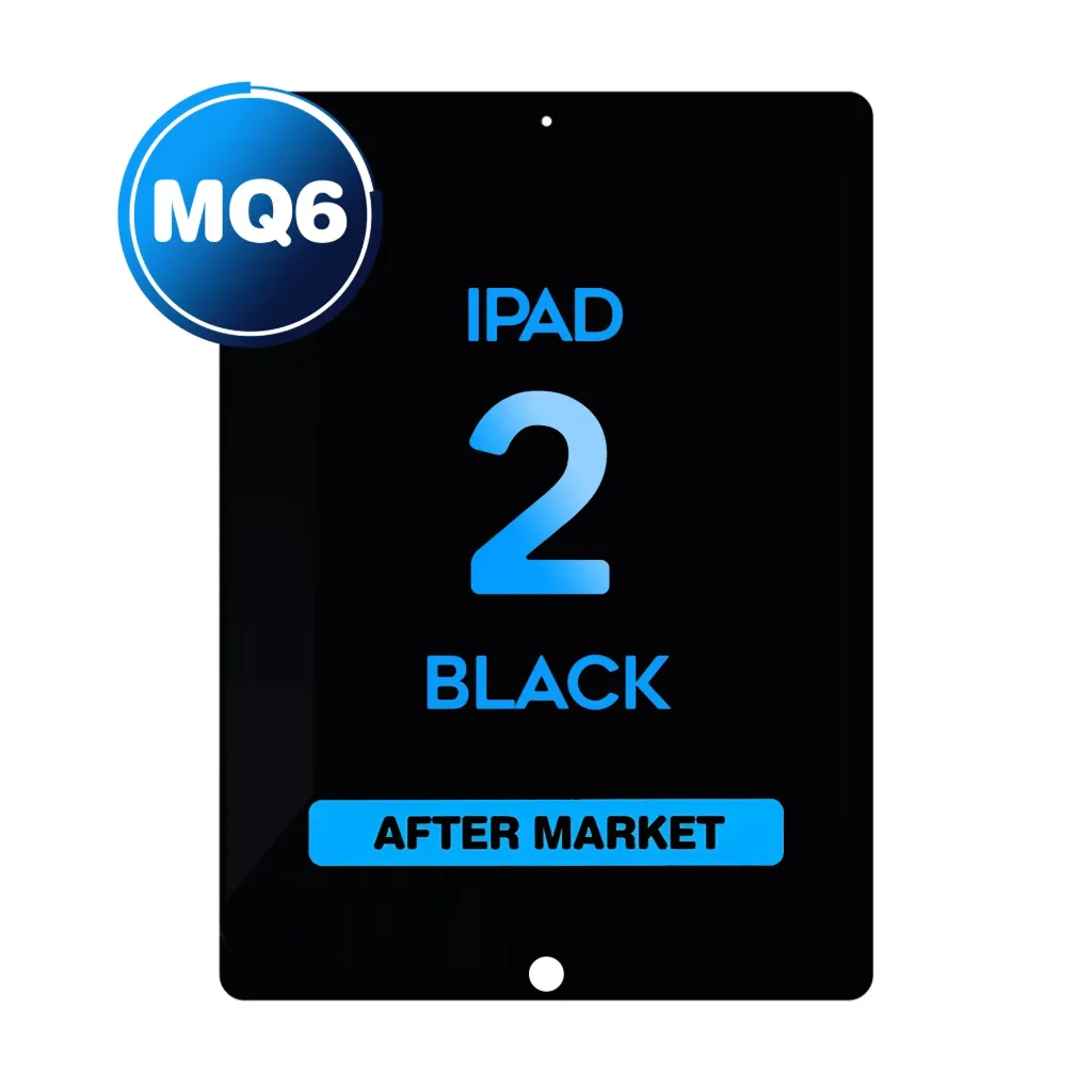 Digitizer for iPad 2 Black with Home Button (MQ6 / Aftermarket) - Black