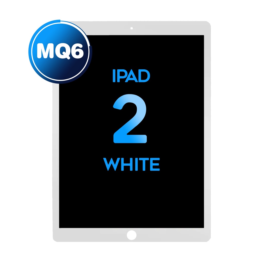 Digitizer for iPad 2 White with Home Button (MQ6 / Aftermarket) - White