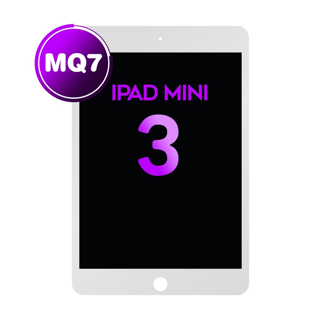 Digitizer With IC Chip For iPad Mini 3 (MQ7 / Aftermarket Plus) - White