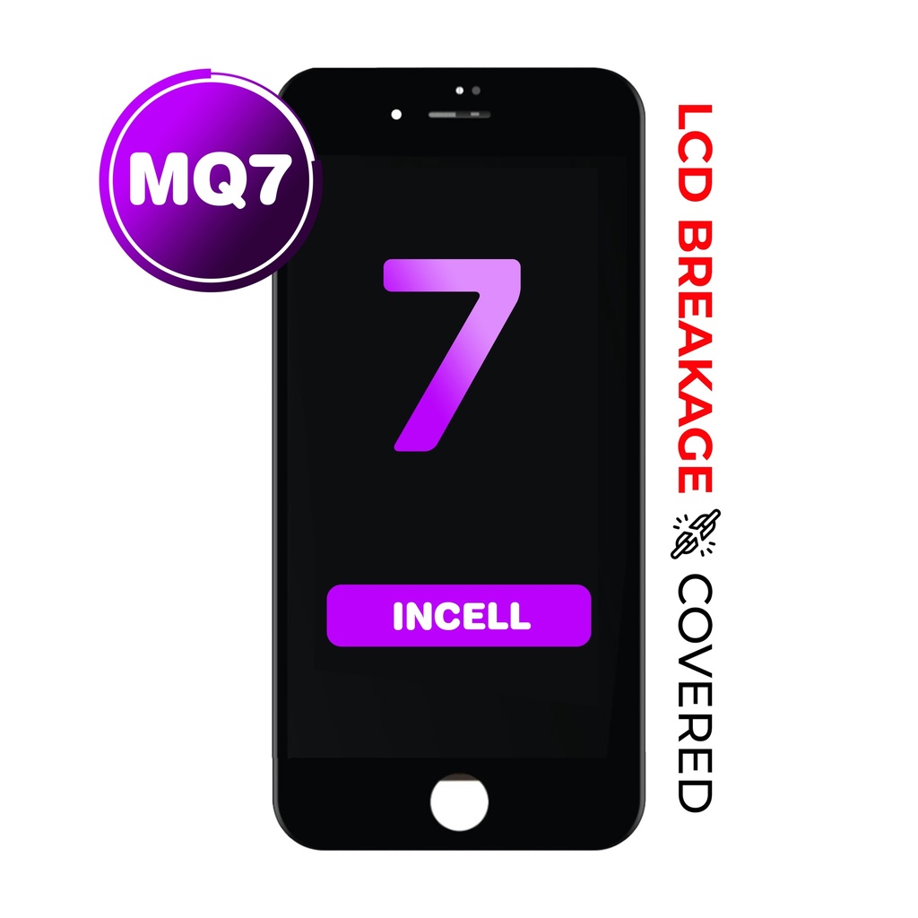 LCD Assembly With Steel Plate for iPhone 7 (MQ7 / Incell) Black