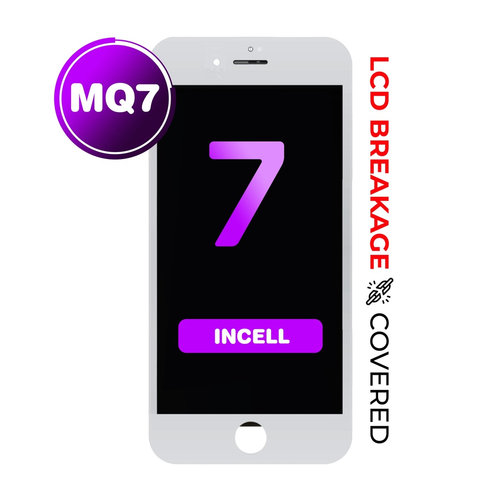 LCD Assembly With Steel Plate for iPhone 7 (MQ7 / Incell) White
