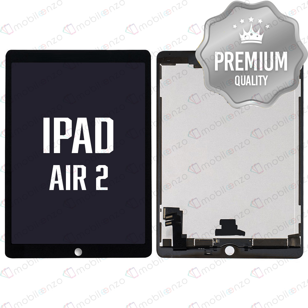 iPad Air 2 LCD Assembly (BLACK) (Sleep/Wake Sensor Flex Pre-Installed) (Premium) After Market Plus