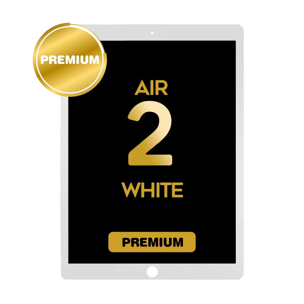iPad Air 2 LCD Assembly (Sleep/Wake Sensor Flex Pre-Installed) (Premium) - White