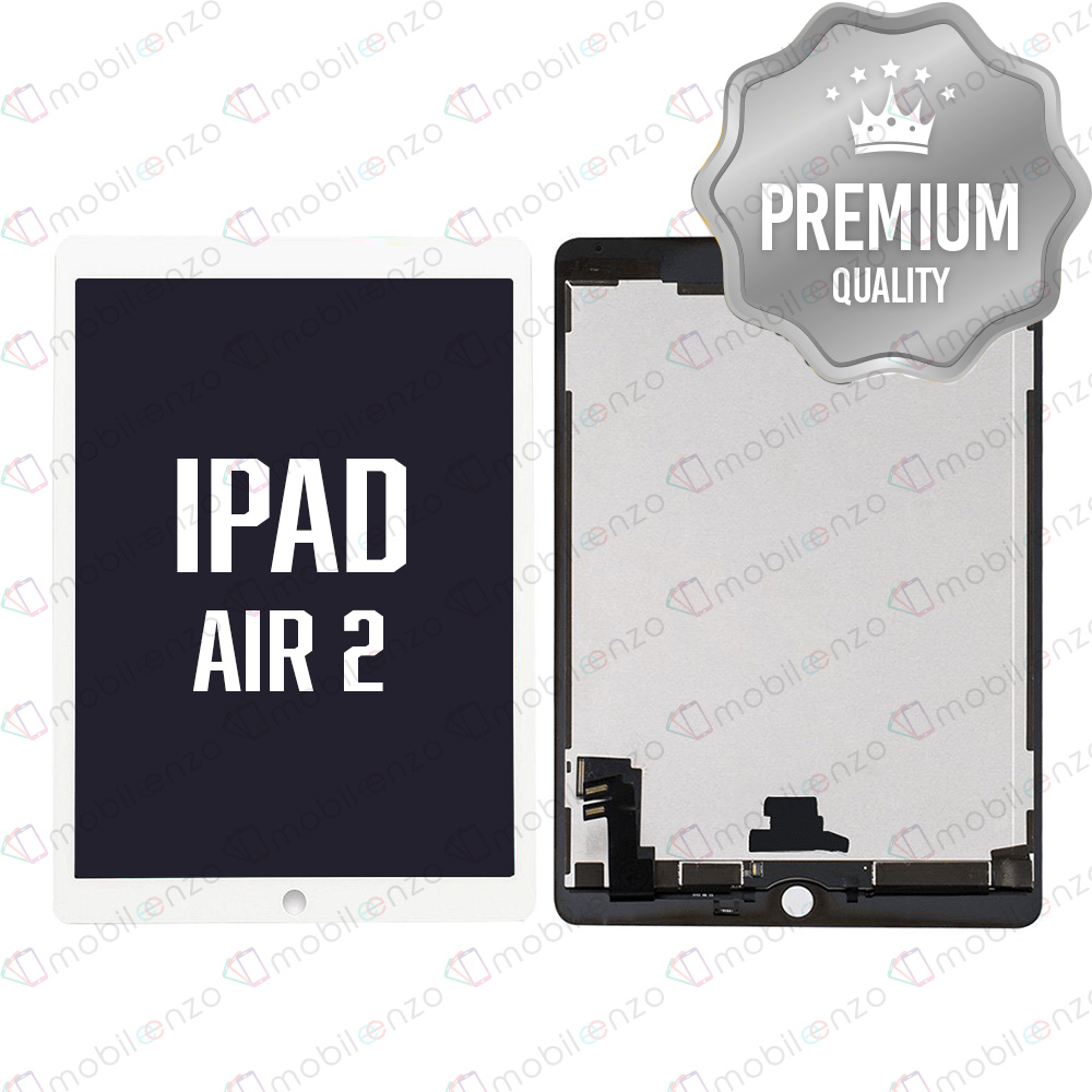 iPad Air 2 LCD Assembly (WHITE) (Sleep/Wake Sensor Flex Pre-Installed) (Premium) After Market Plus