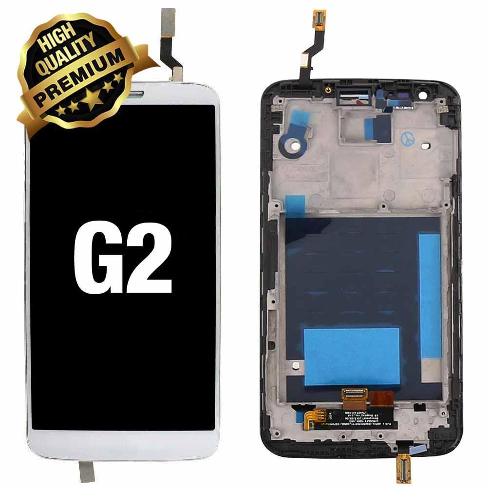 LCD Assembly for LG G2 with Frame - White