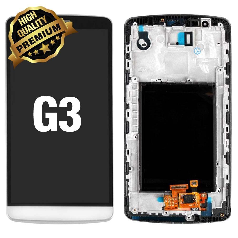 LCD Assembly for LG G3 With Frame - White