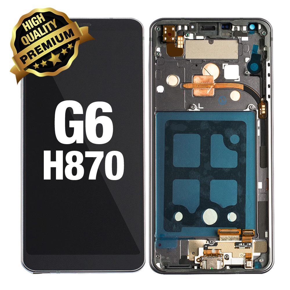 LCD ASSEMBLY WITH FRAME COMPATIBLE FOR LG G6 (REFURBISHED) (ASTRO BLACK)