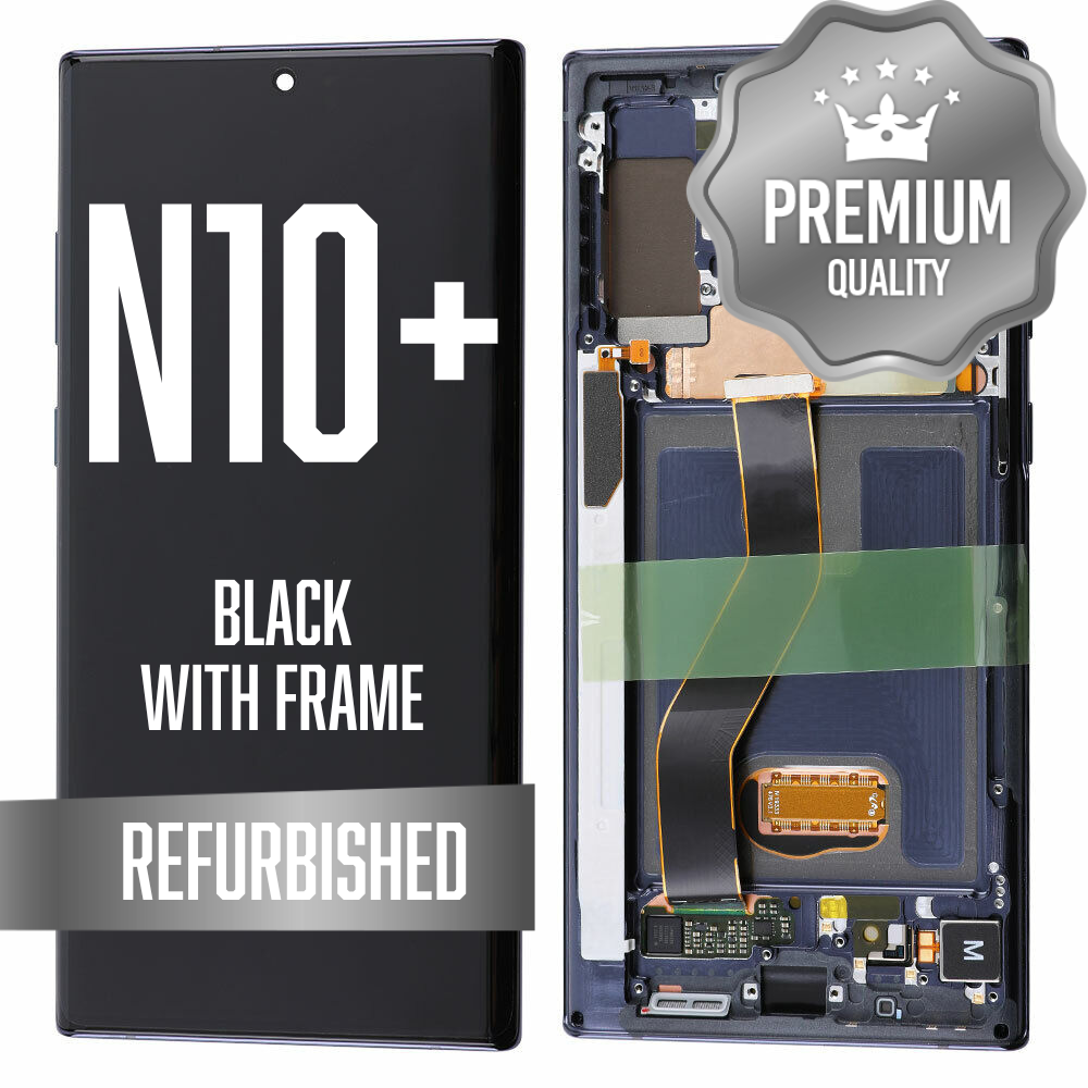 LCD for Samsung Note 10 Plus with Frame - Black (Refurbished)