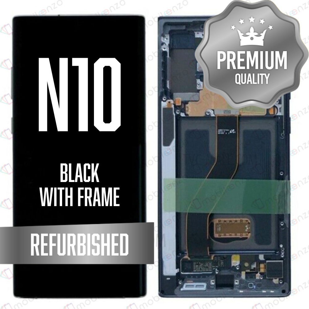 LCD for Samsung Note 10 with Frame - Black (Refurbished)