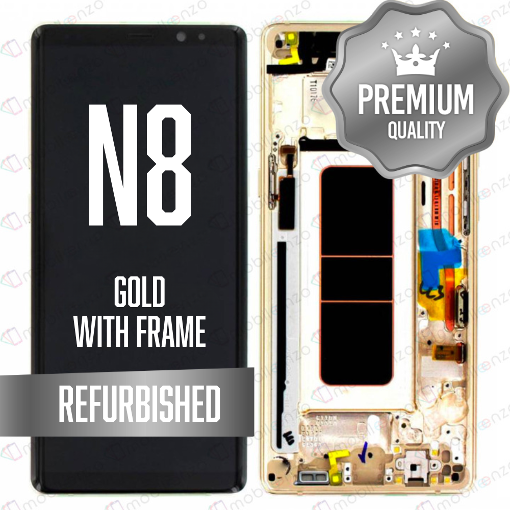 OLED Assembly for Samsung Galaxy Note 8 (N850) With Frame - Gold (Premium)
