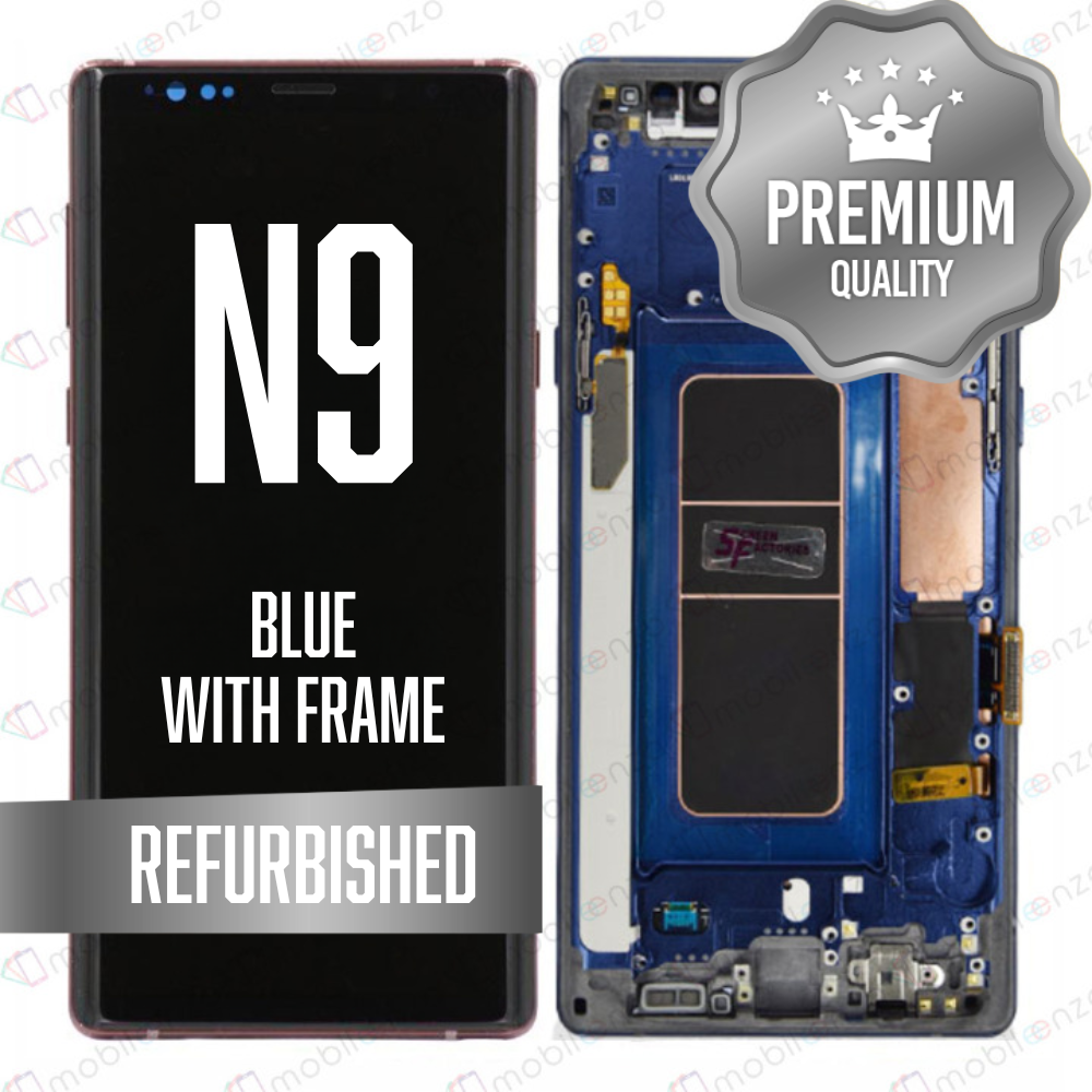 LCD for Samsung Galaxy Note 9 With Frame - Blue (Refurbished)