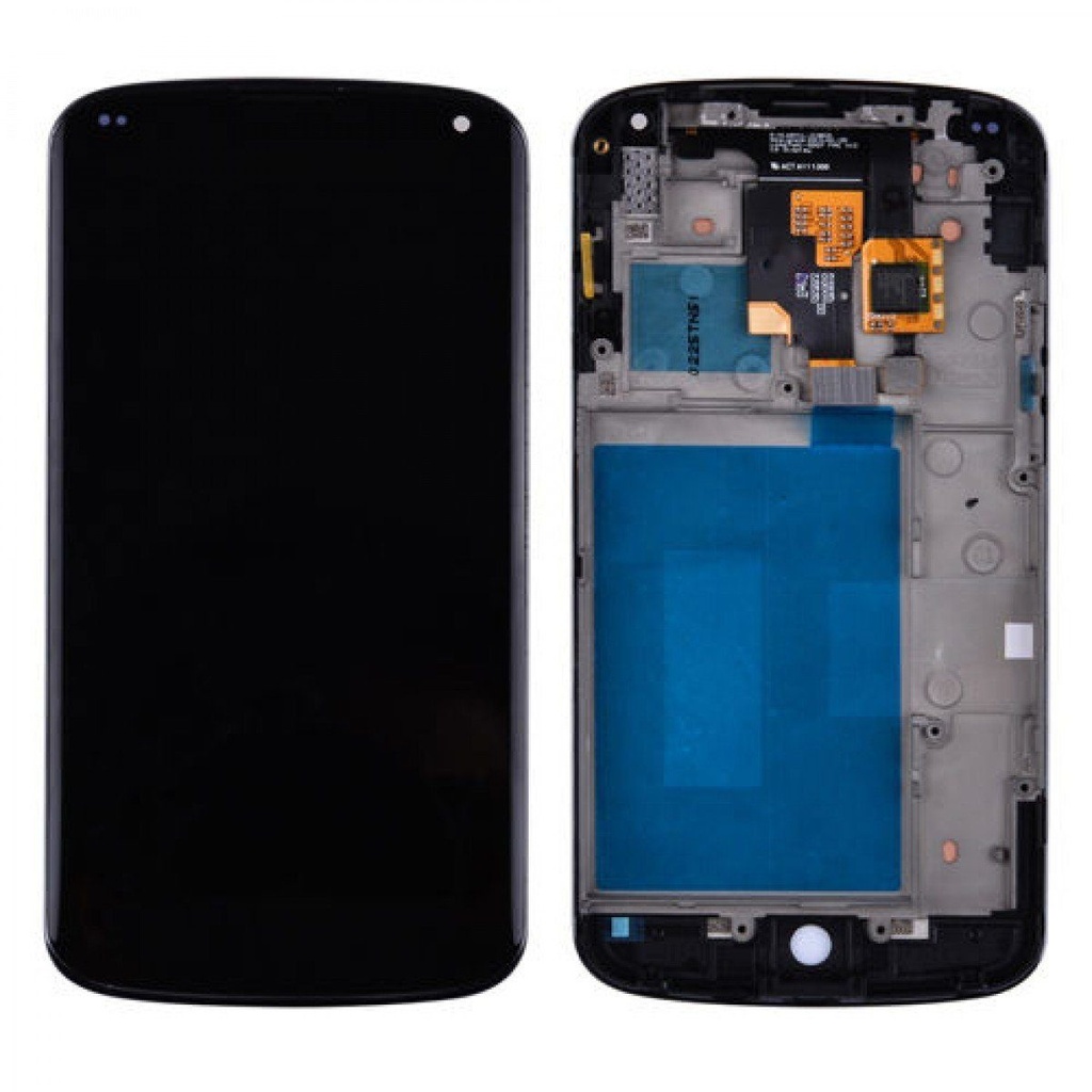 LCD Assembly for Nexus 4 With Frame - Black