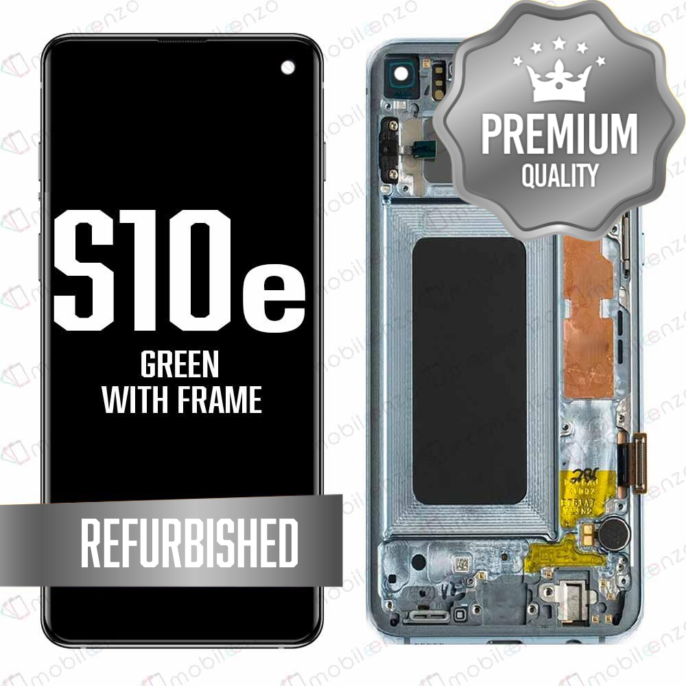 LCD for Samsung Galaxy S10 E With Frame - Green (Refurbished)