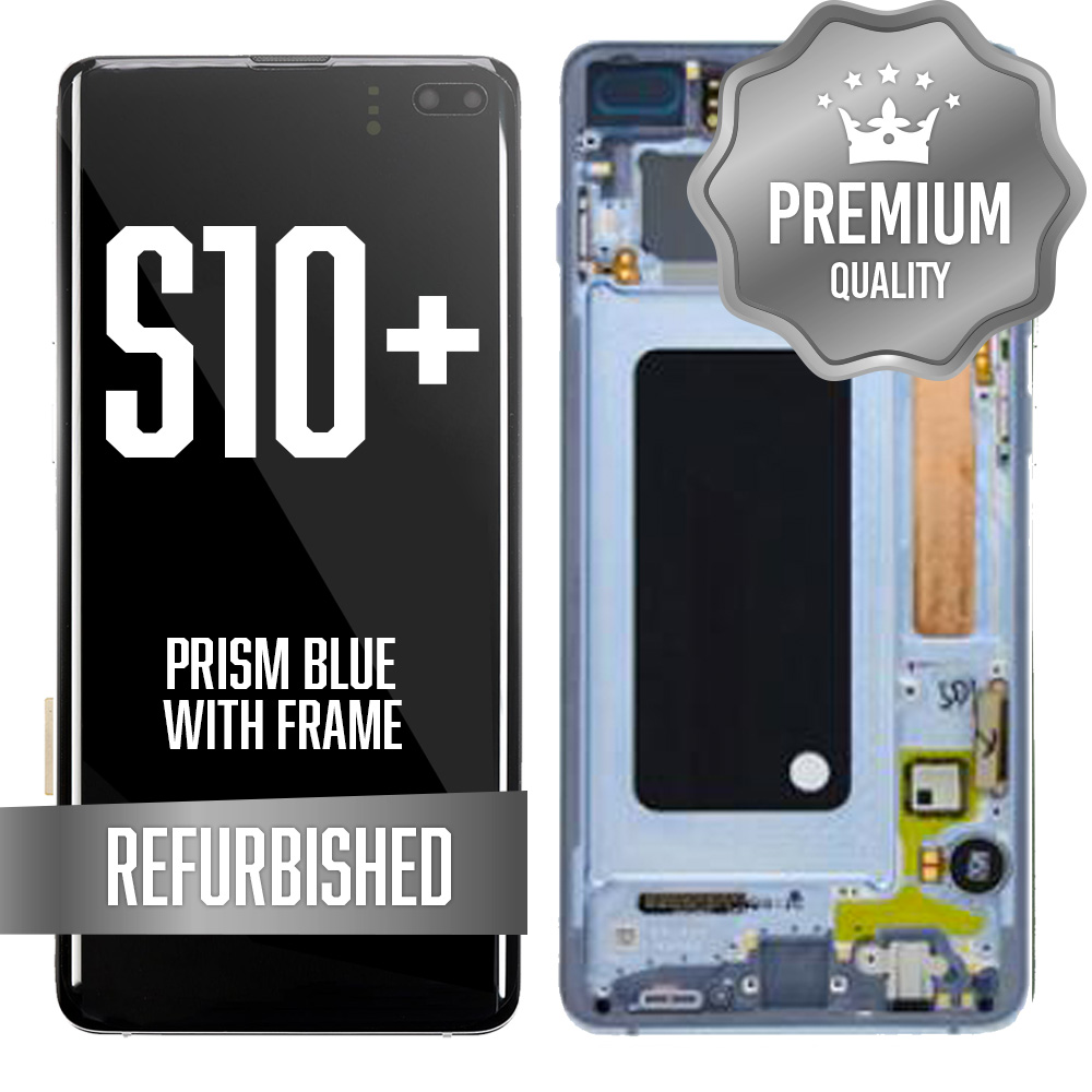 LCD for Samsung Galaxy S10 Plus With Frame Blue (Refurbished)