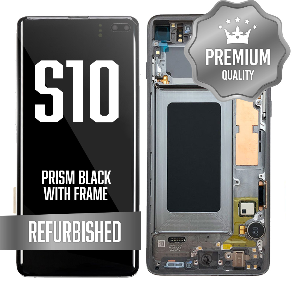 LCD for Samsung Galaxy S10 With Frame Prism Black (Refurbished)
