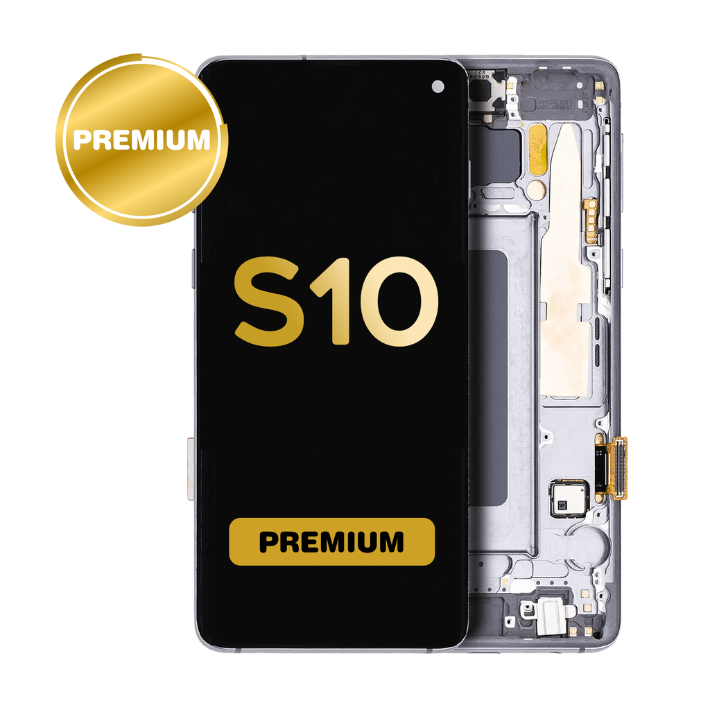 OLED Assembly for Samsung Galaxy S10 (G973) with Frame Prism Black (Premium)