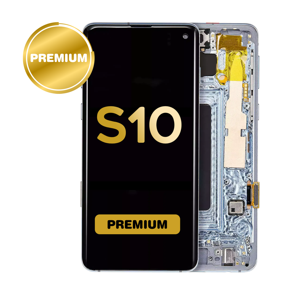 OLED Assembly for Samsung Galaxy S10 (G973) with Frame Prism Blue (Premium)